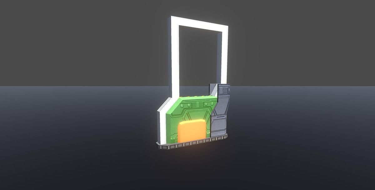 Futuristic Space Props Low-poly 3D model_6