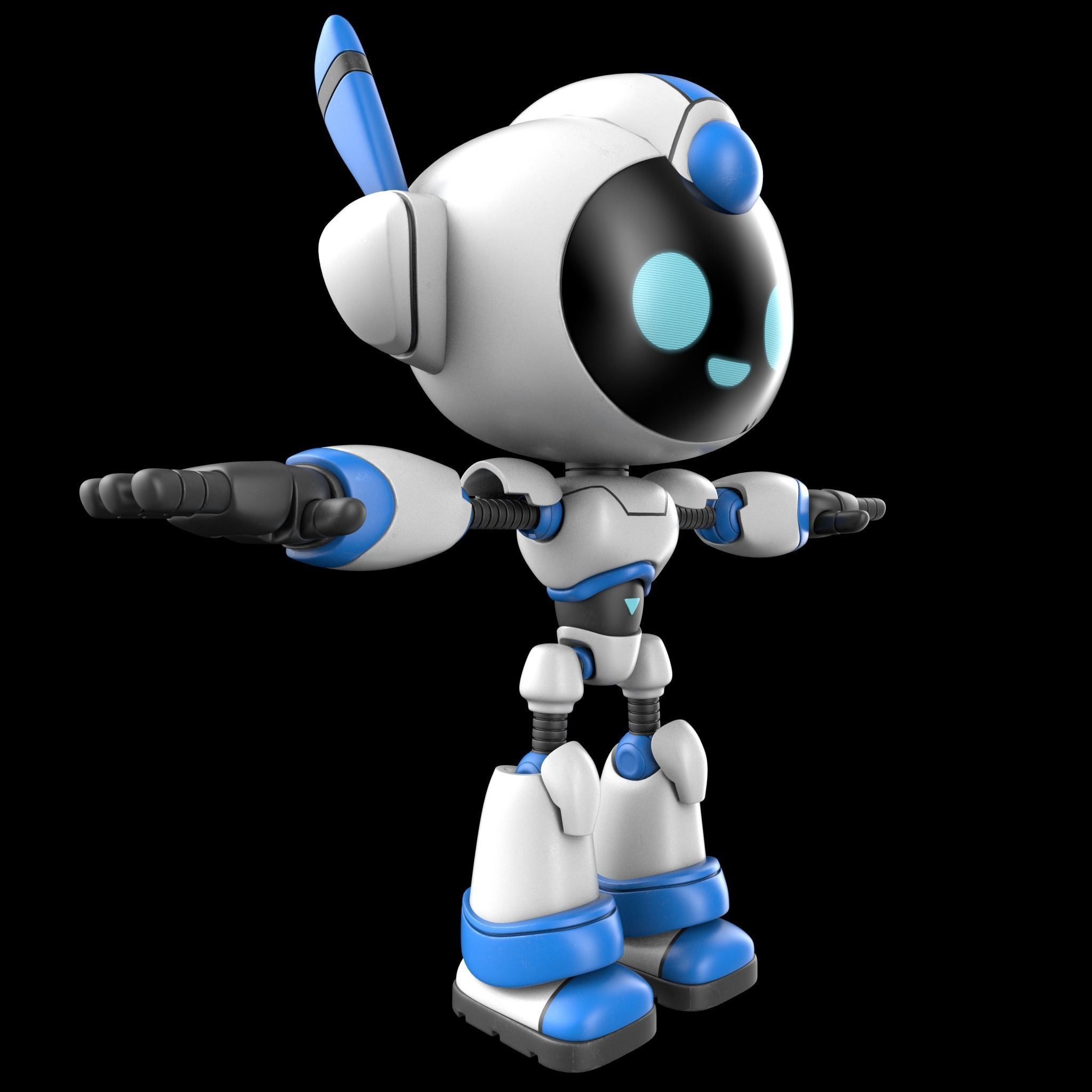 Cartoon Robot 3D model_1