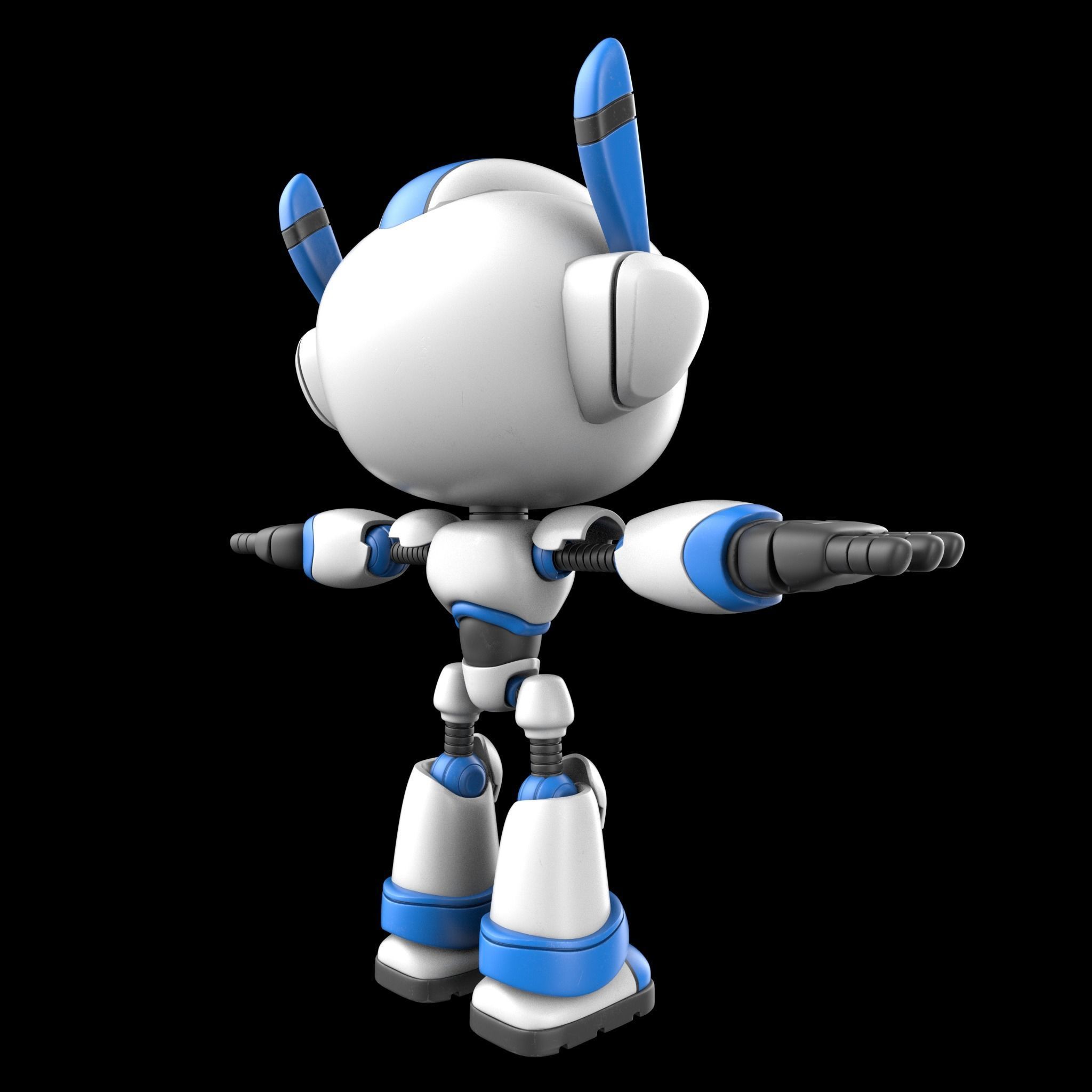Cartoon Robot 3D model_3