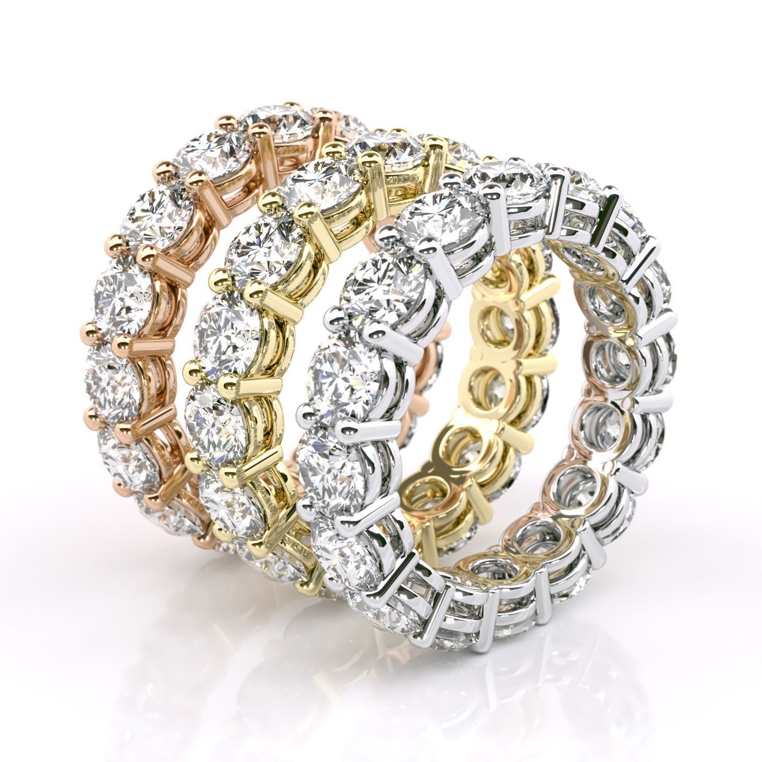 Round Diamond Eternity Wedding Band 2 3D print model 3D print model_5