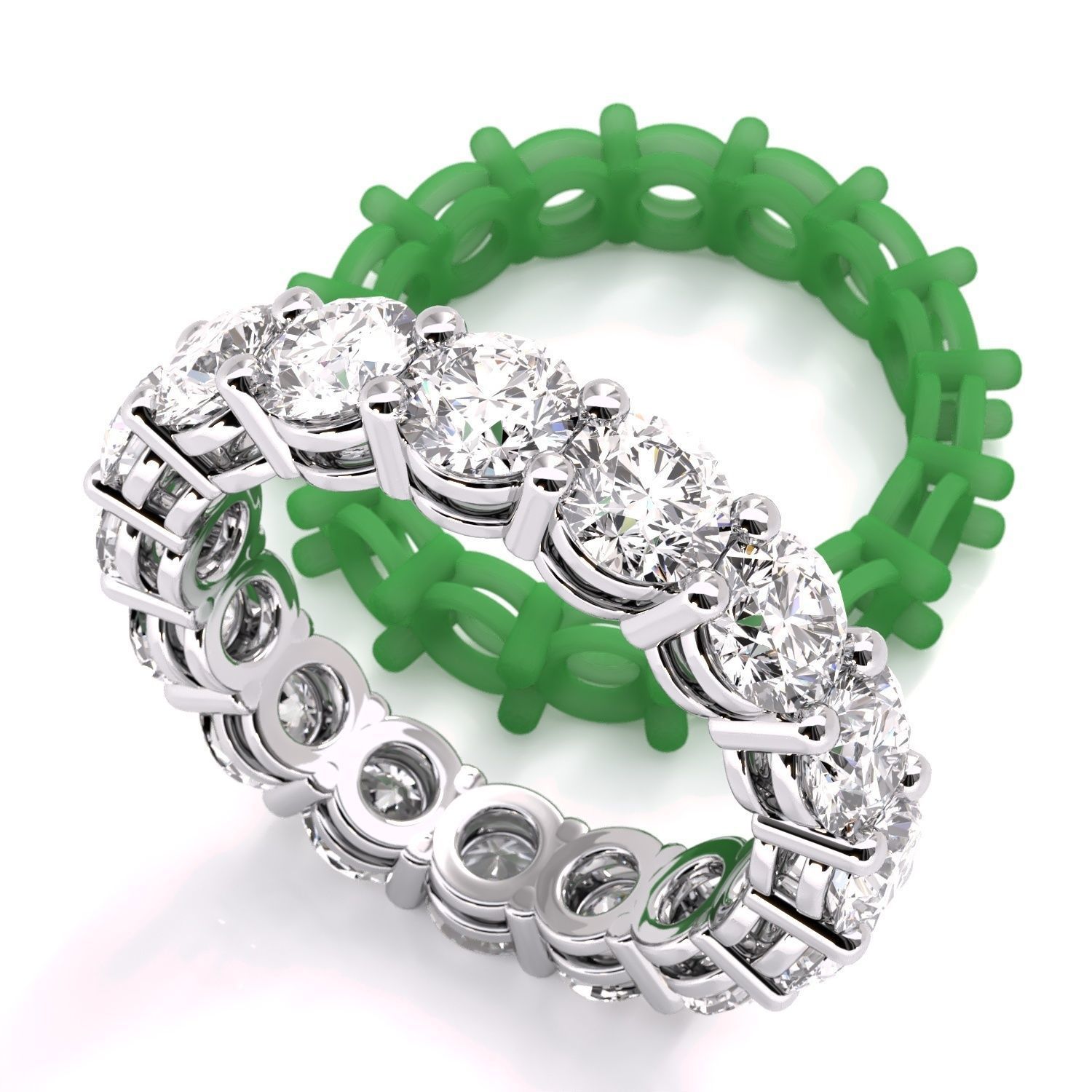 Round Diamond Eternity Wedding Band 2 3D print model 3D print model_19