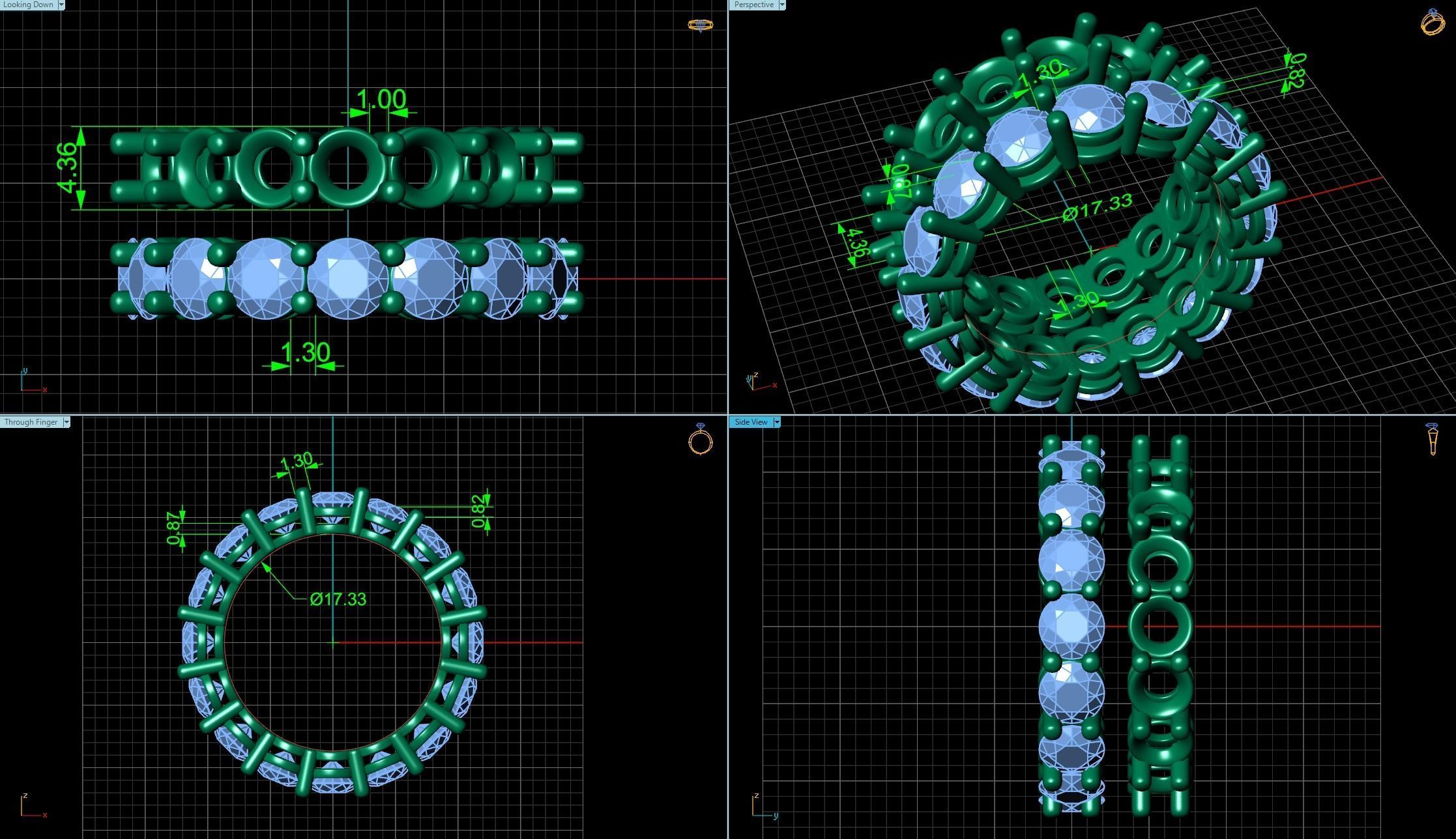 Round Diamond Eternity Wedding Band 2 3D print model 3D print model_7
