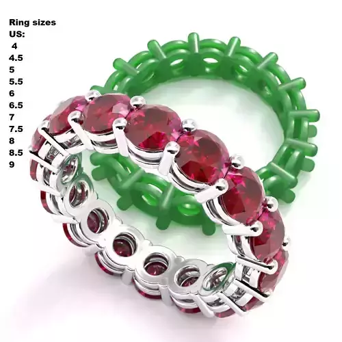 Round Diamond Eternity Wedding Band 2 3D print model