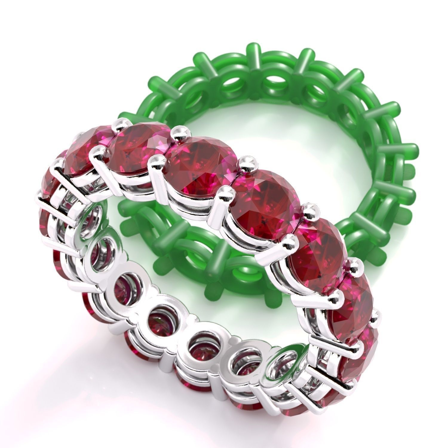 Round Diamond Eternity Wedding Band 2 3D print model 3D print model_21