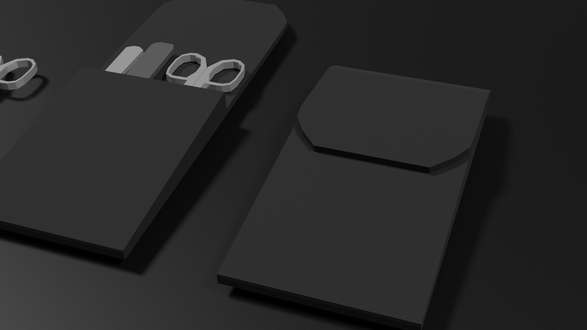 Lowpoly Nailset pair of scissors and box Low-poly 3D model_16