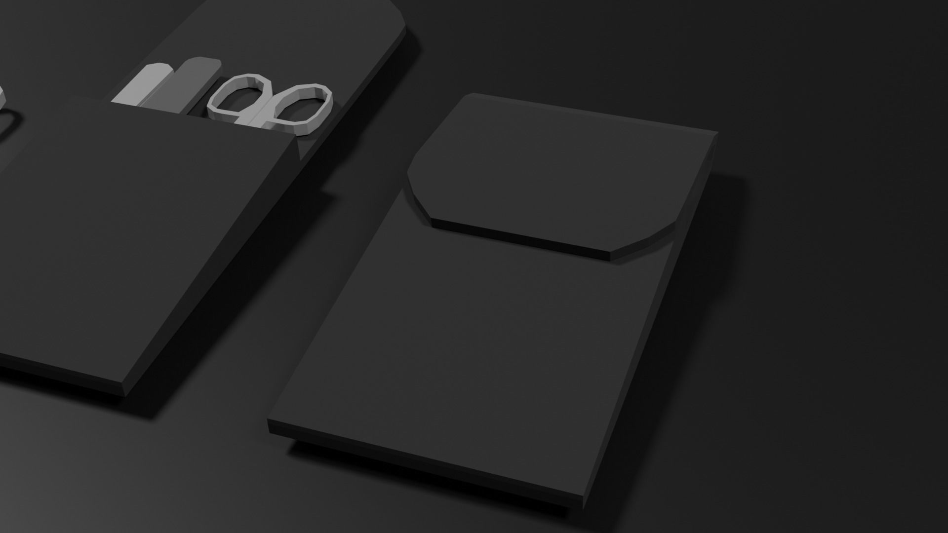 Lowpoly Nailset pair of scissors and box Low-poly 3D model_17