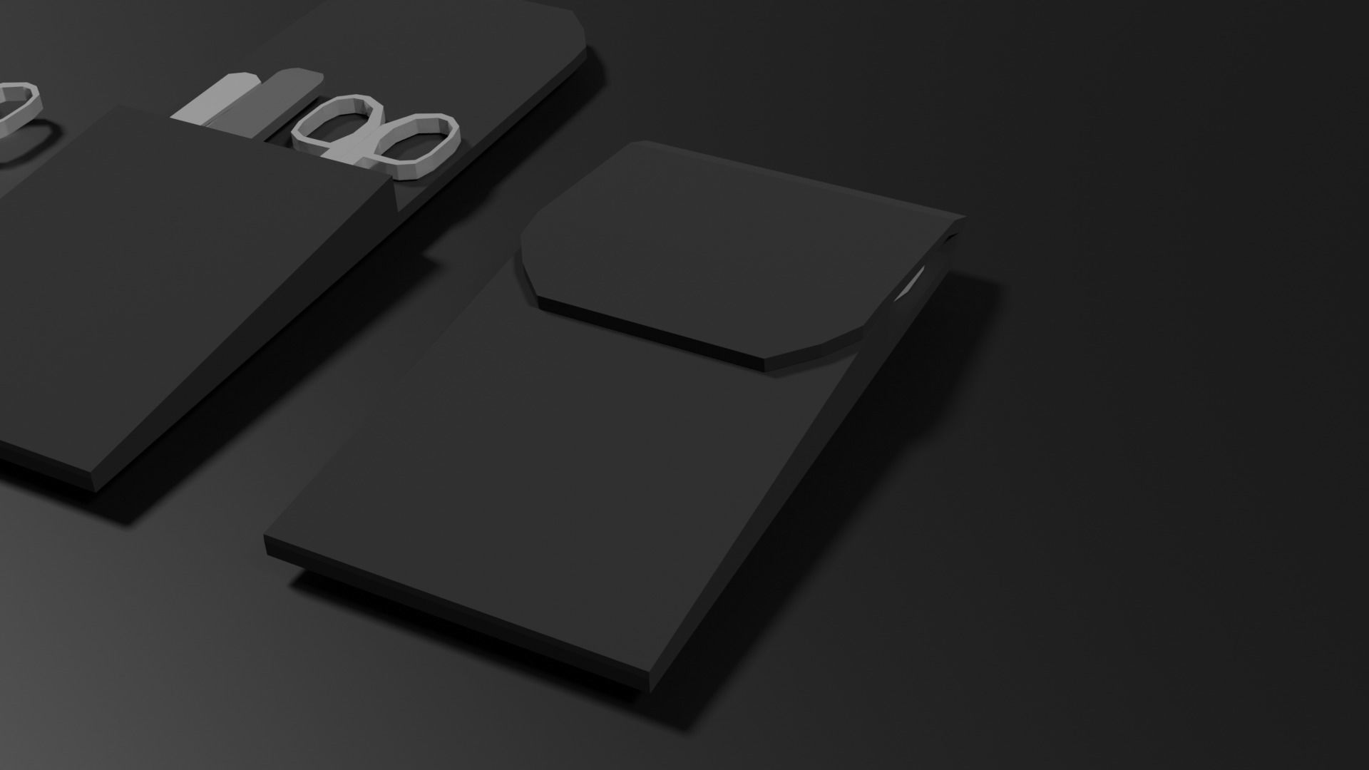 Lowpoly Nailset pair of scissors and box Low-poly 3D model_19