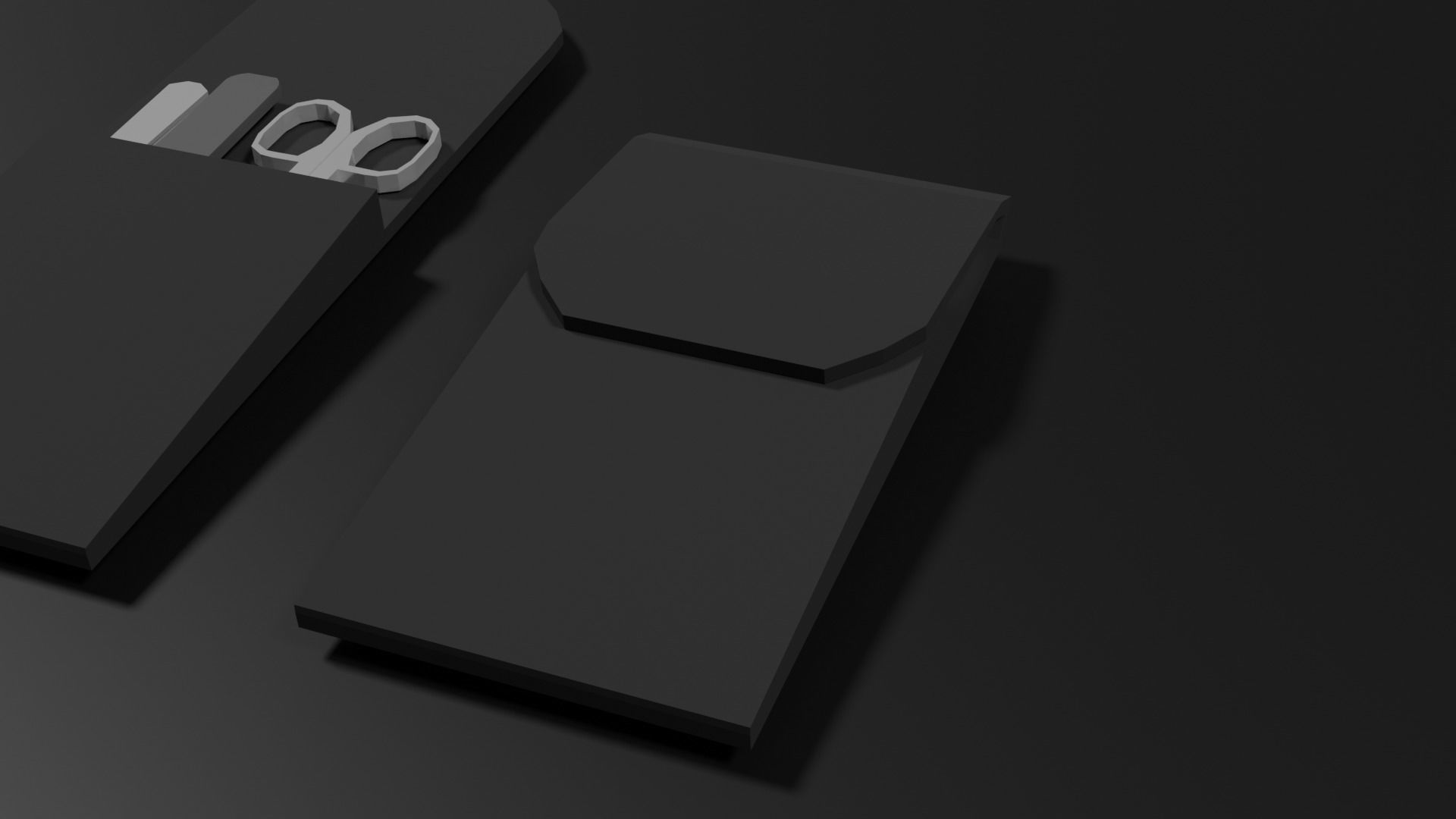 Lowpoly Nailset pair of scissors and box Low-poly 3D model_18