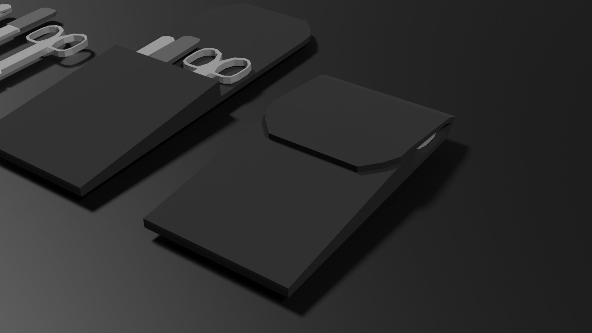 Lowpoly Nailset pair of scissors and box Low-poly 3D model_20