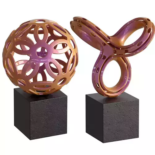 metal decor with chameleon material 3D model