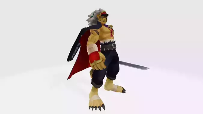 BanchoLeomon character wearing cape and holding sword
