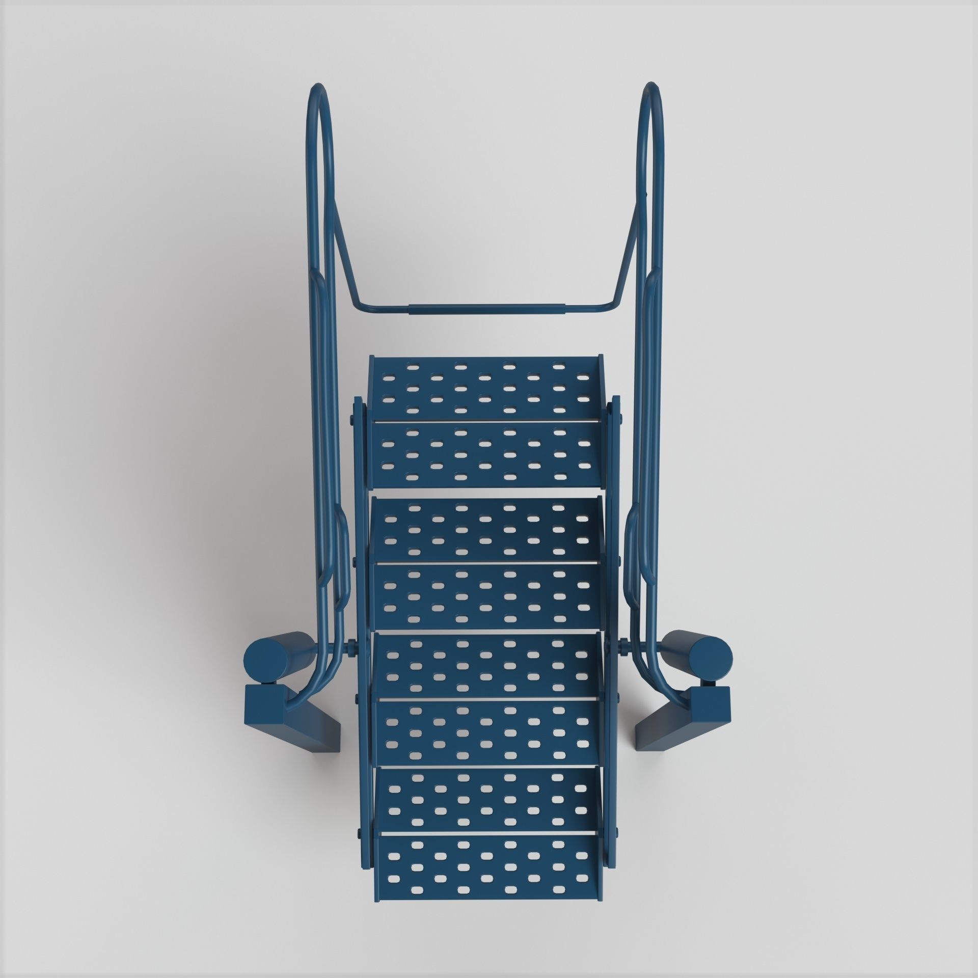Stair ladder with two steps Low-poly 3D model_6