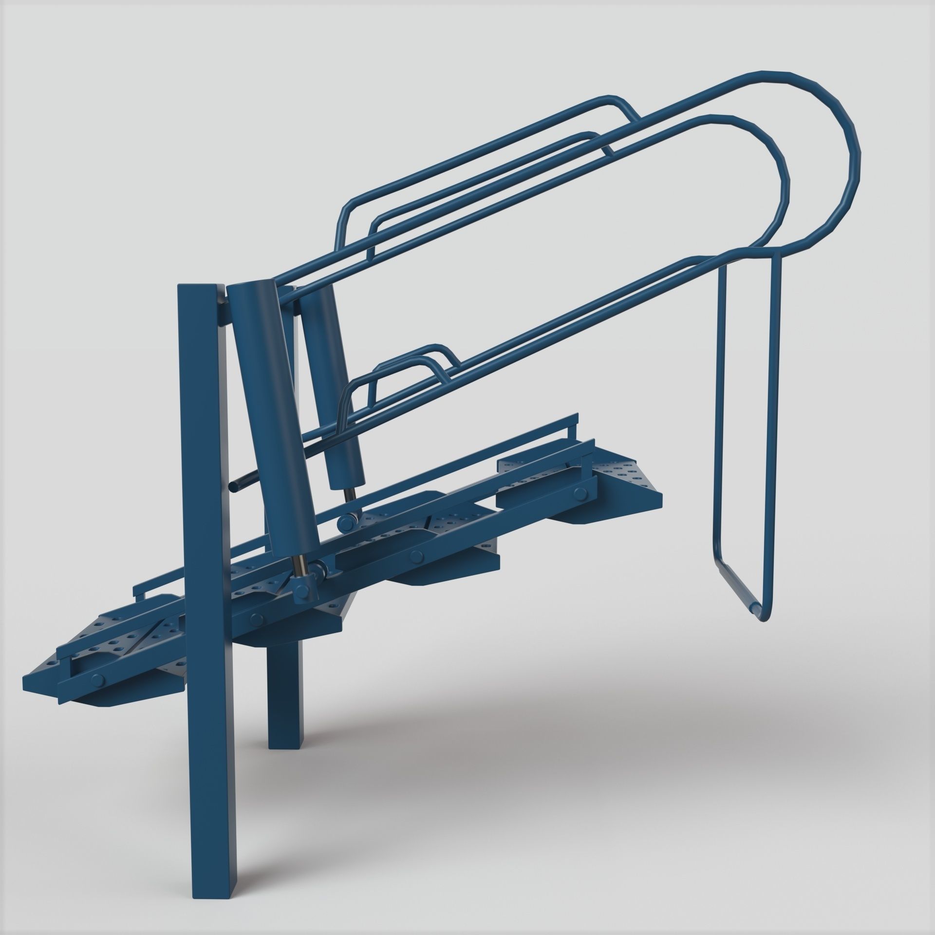 Stair ladder with two steps Low-poly 3D model_5