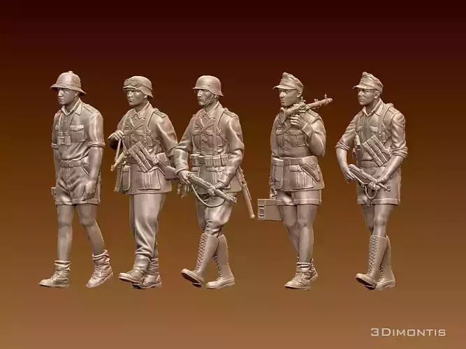 German soldiers  Afrika Korps 3D print model