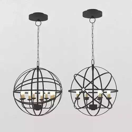 rustic chandelier Low-poly 3D model