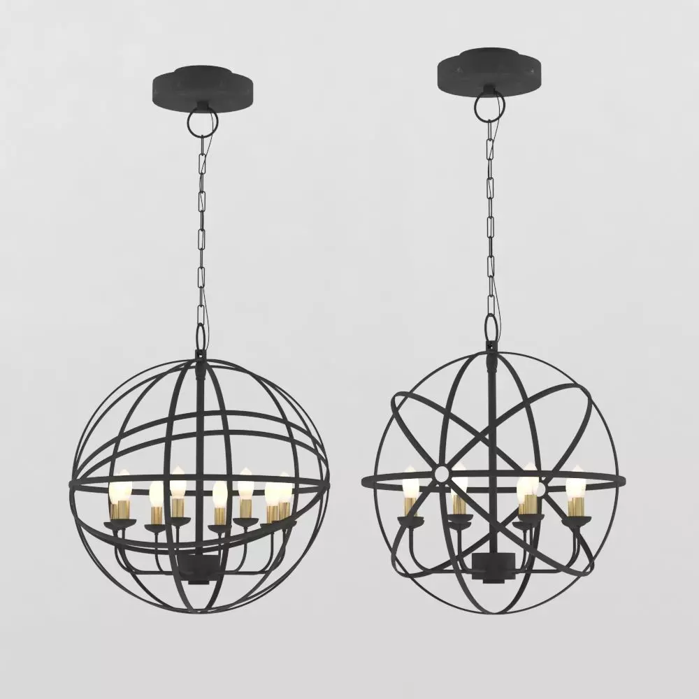rustic chandelier Low-poly 3D model