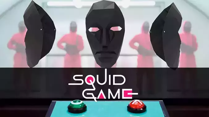 Squid Games Boss Black Mask Print