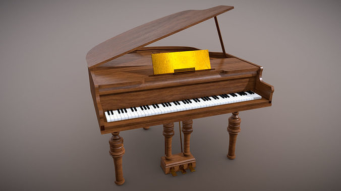 Piano grand Low-poly 3D model