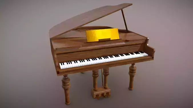 Piano grand Low-poly 3D model