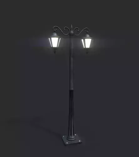 Double Lamp Post 1 Low-poly 3D model