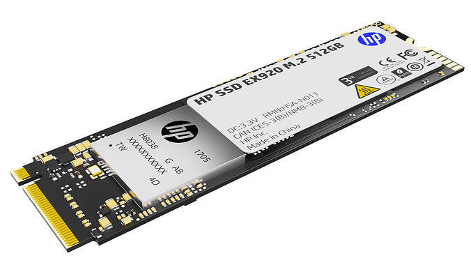 HP SSD M2 internal solid state drive Low-poly 3D model