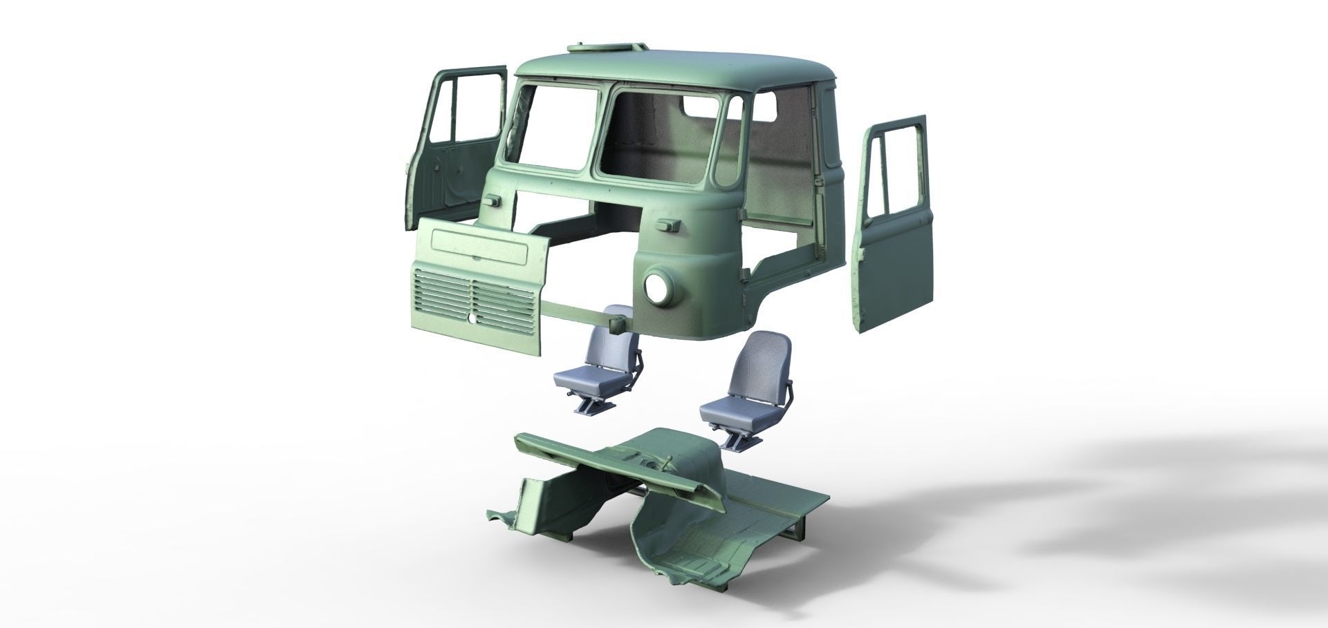 Truck Robur LO GDR NVA 4x4 Cab 3D print model_4