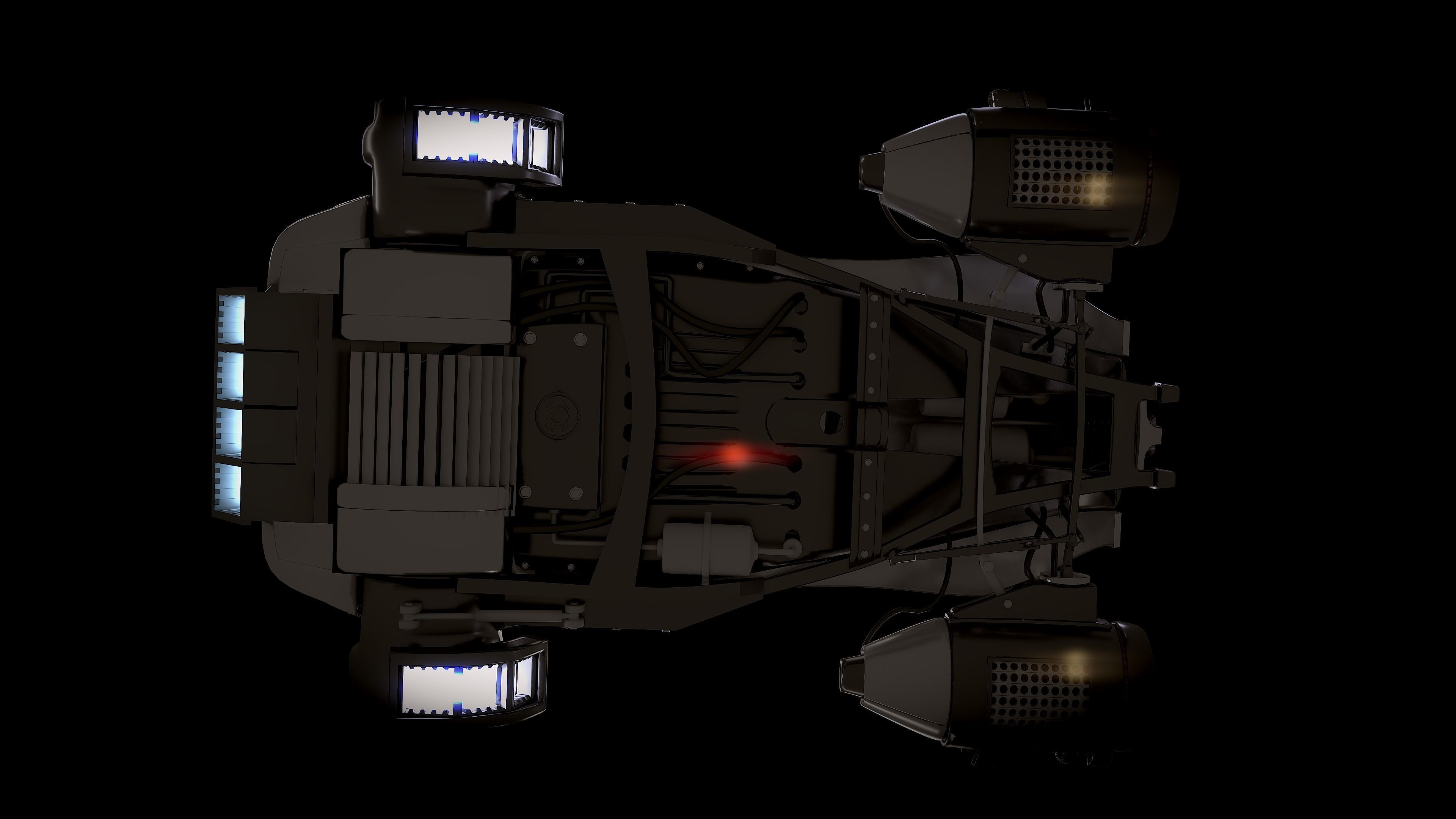 Retro futurustic car 3D model_7