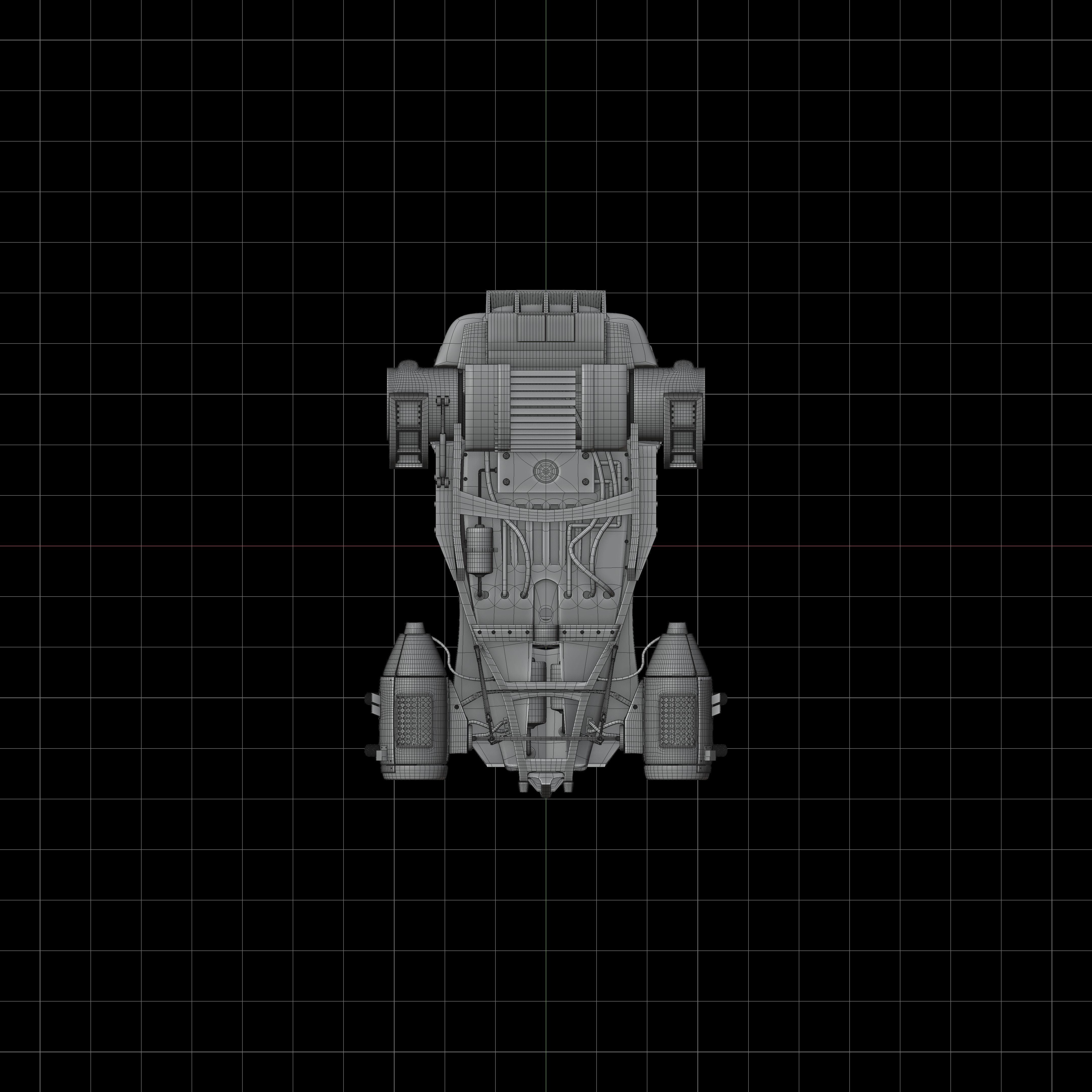 Retro futurustic car 3D model_9