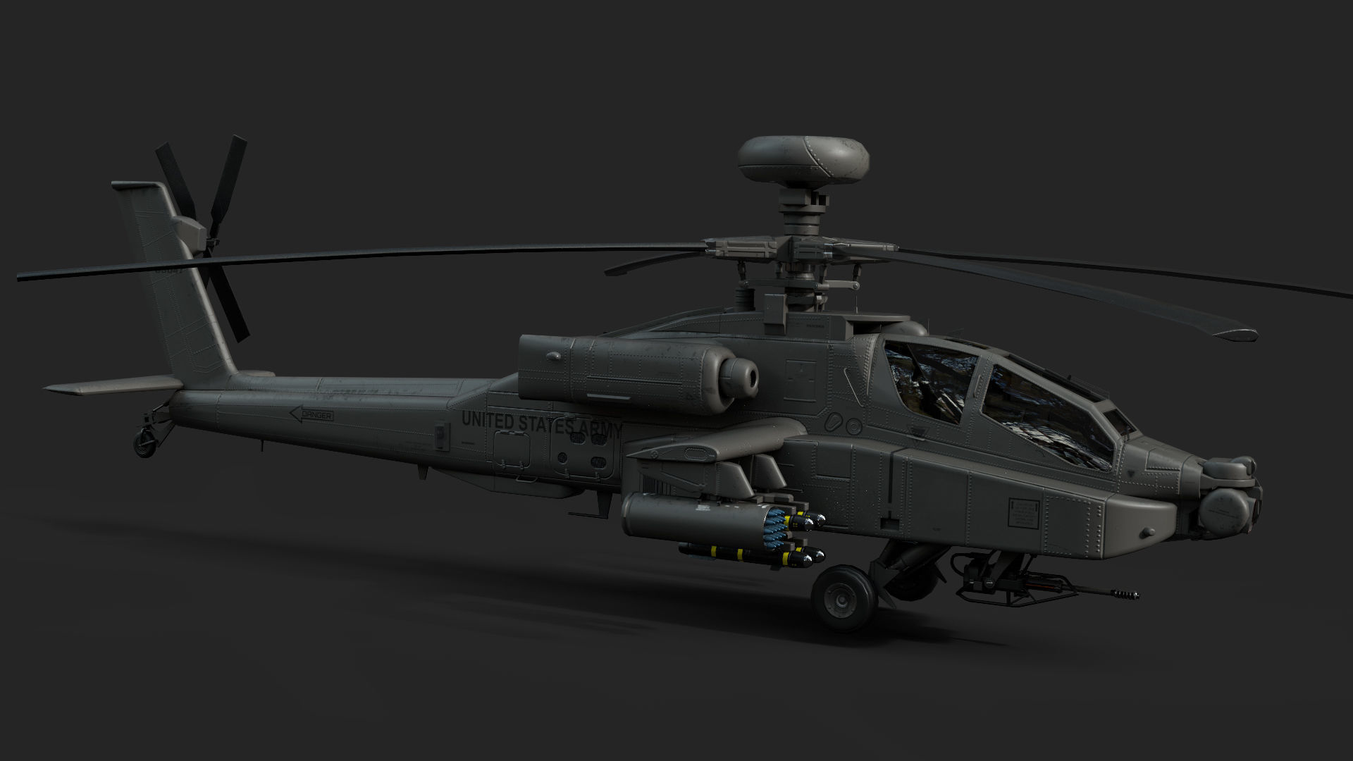 AH-64D Apache Low-poly 3D model_9