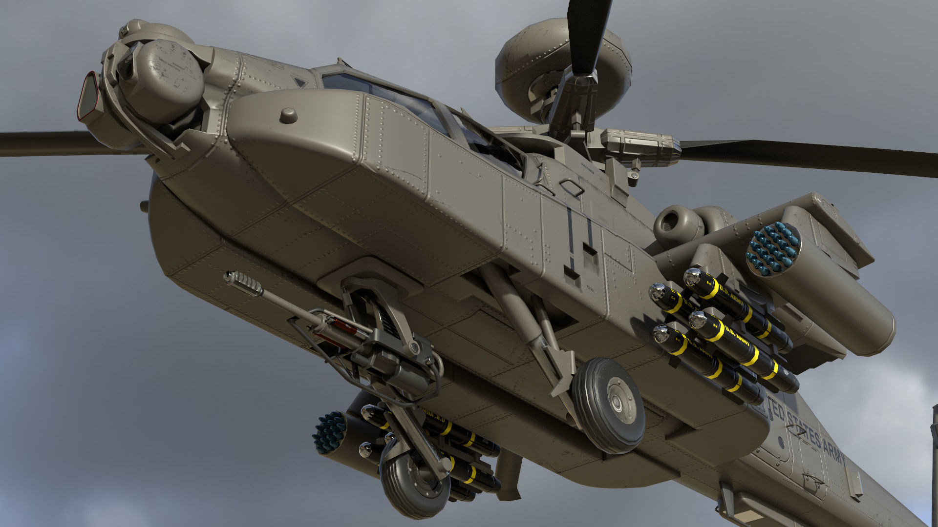 AH-64D Apache Low-poly 3D model_7