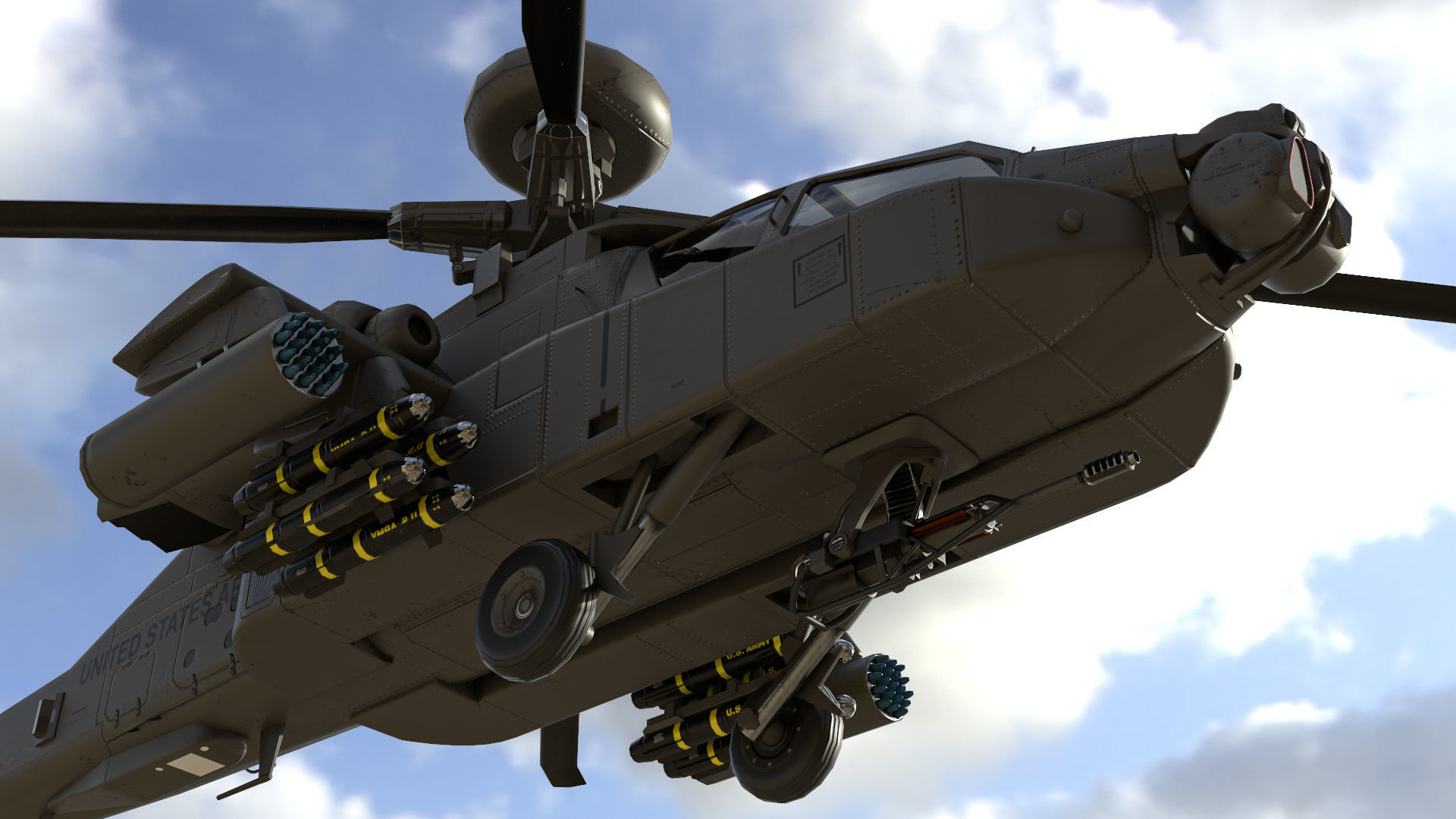 AH-64D Apache Low-poly 3D model_6