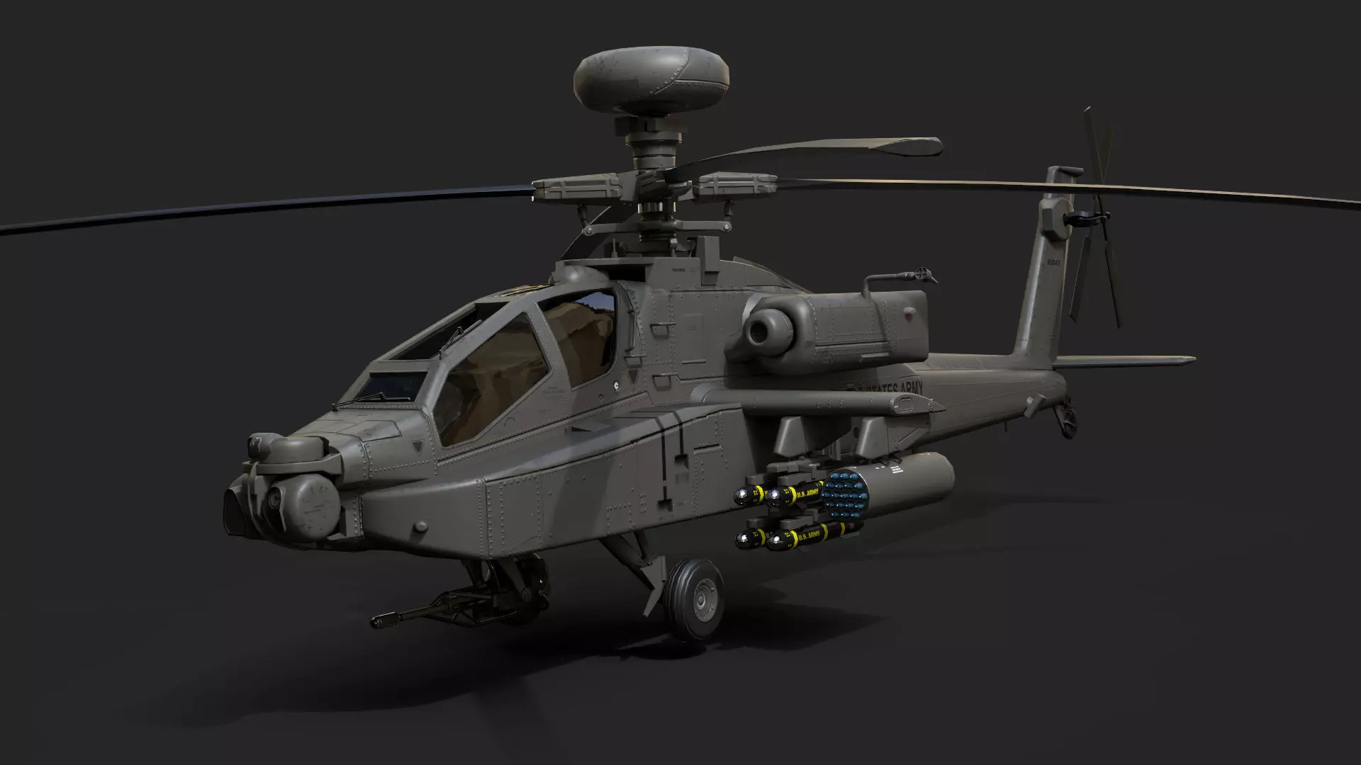 AH-64D Apache Low-poly 3D model_0