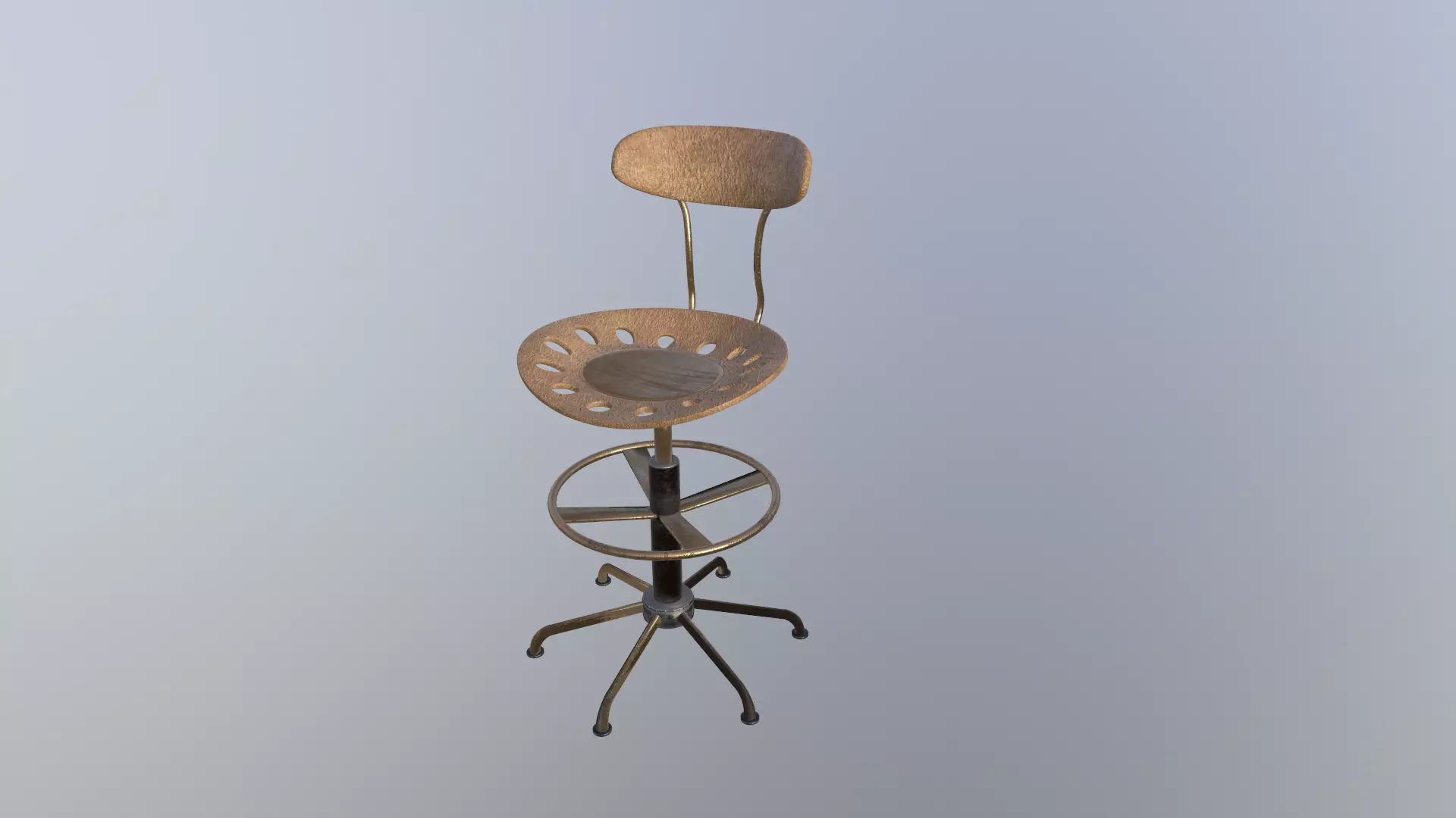 Industrial Architectural Stool Free 3D model_0