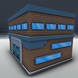 Red bricks buildings pack Low-poly 3D model_2