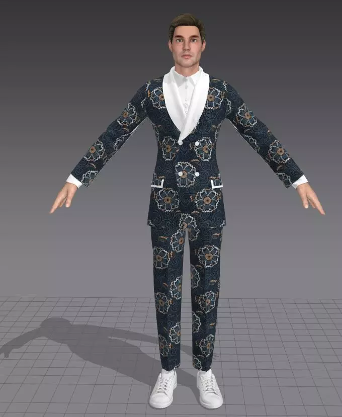 Avatar man in suit 3D model_0