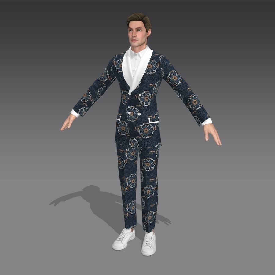 Avatar man in suit 3D model_5