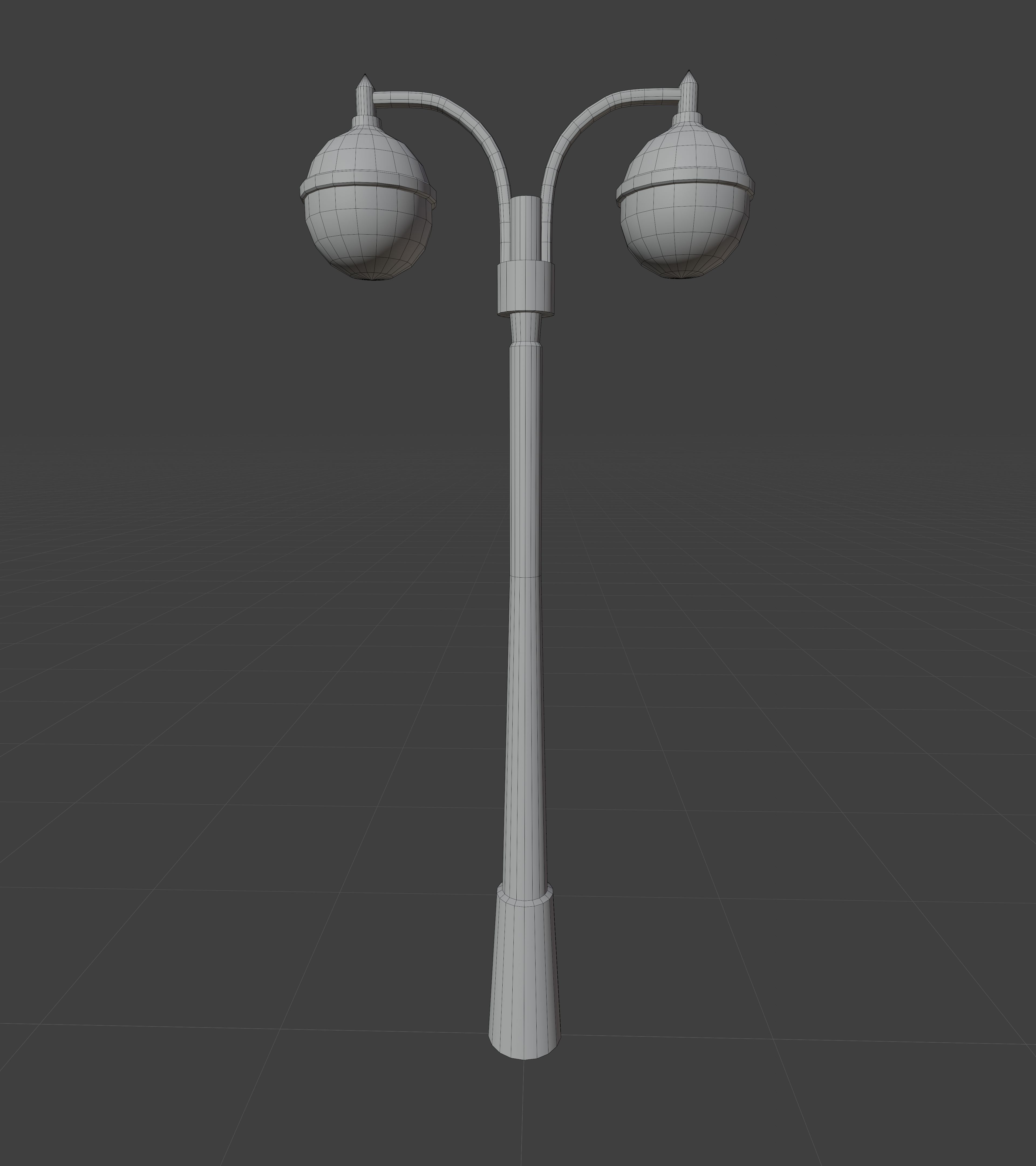 Double Lamp Post 2 Low-poly 3D model_5