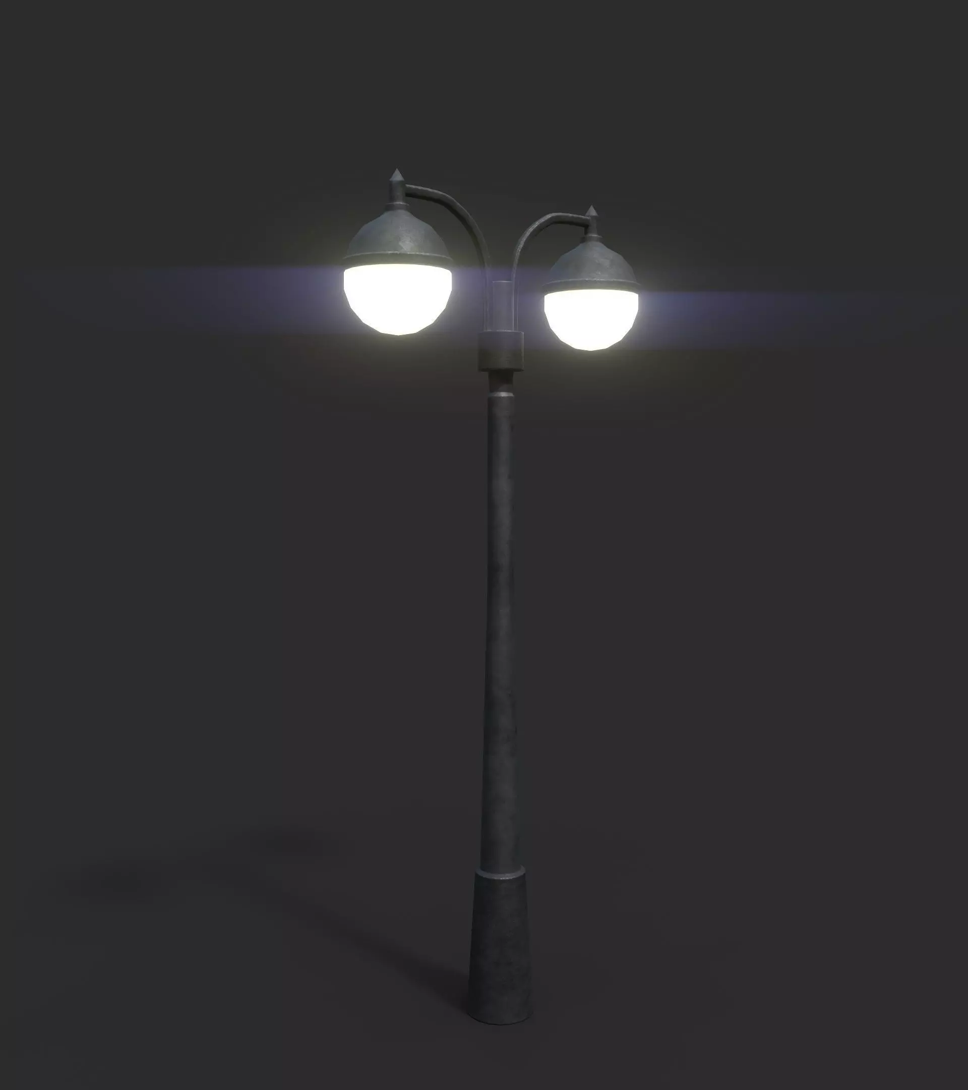 Double Lamp Post 2 Low-poly 3D model_0