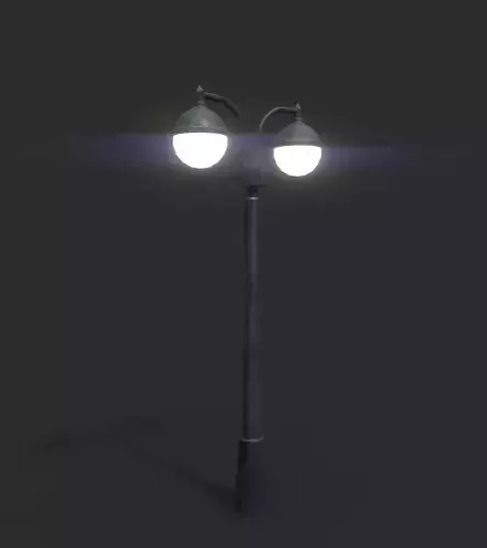 Double Lamp Post 2 Low-poly 3D model