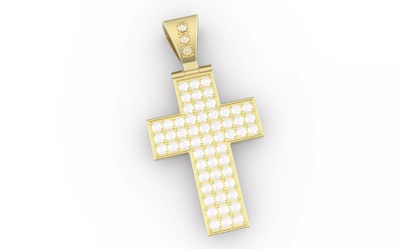 cross with diamonds 3D model_0