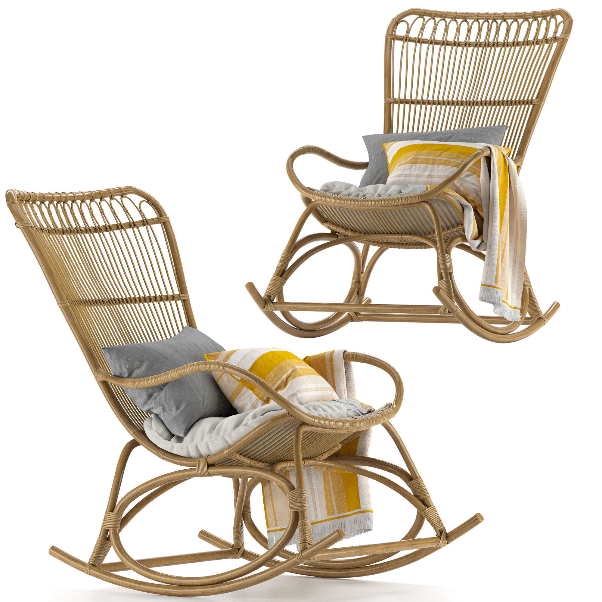 monet rocking chair 3D model_2