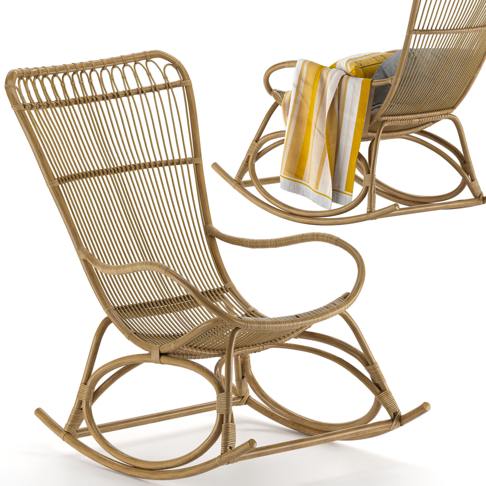 monet rocking chair 3D model_3