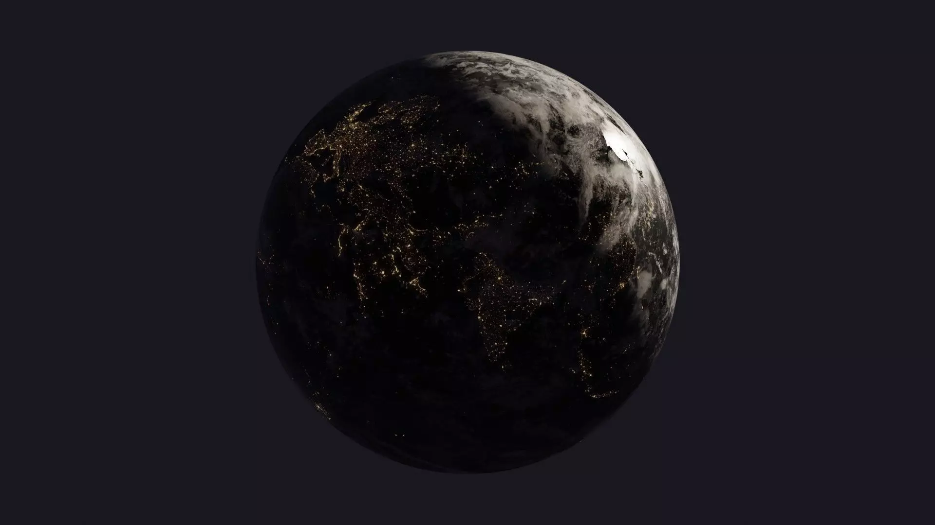 The Earth with lights 3D model_0