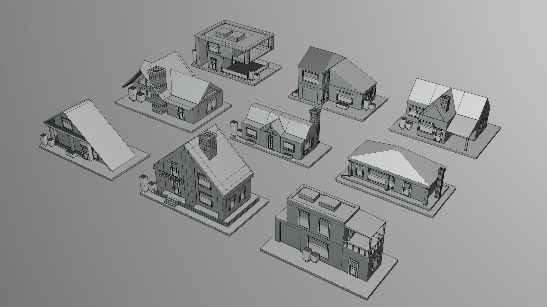 building cartoon Low-poly 3D model_4