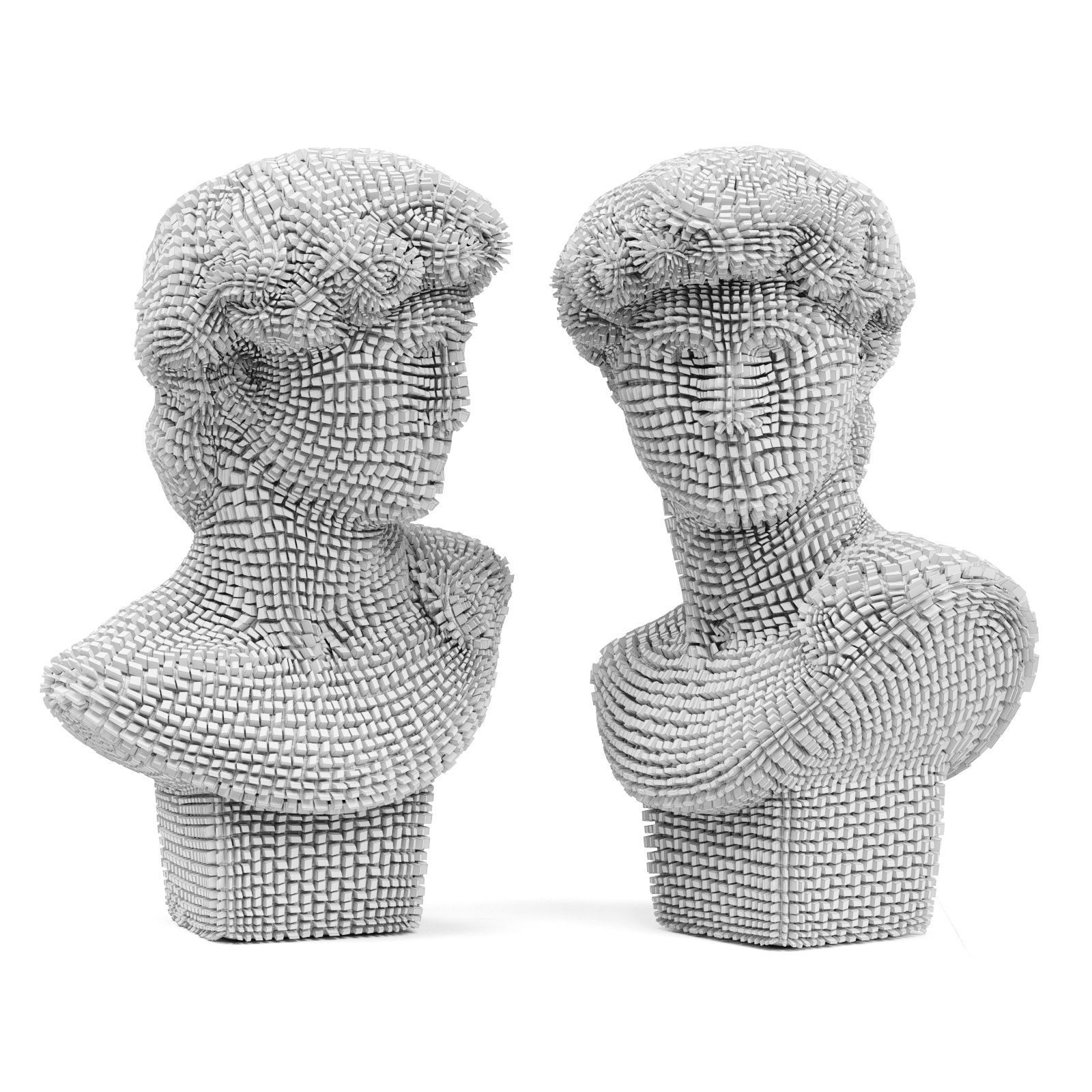 David Michelangelo bust patches 3D model_5