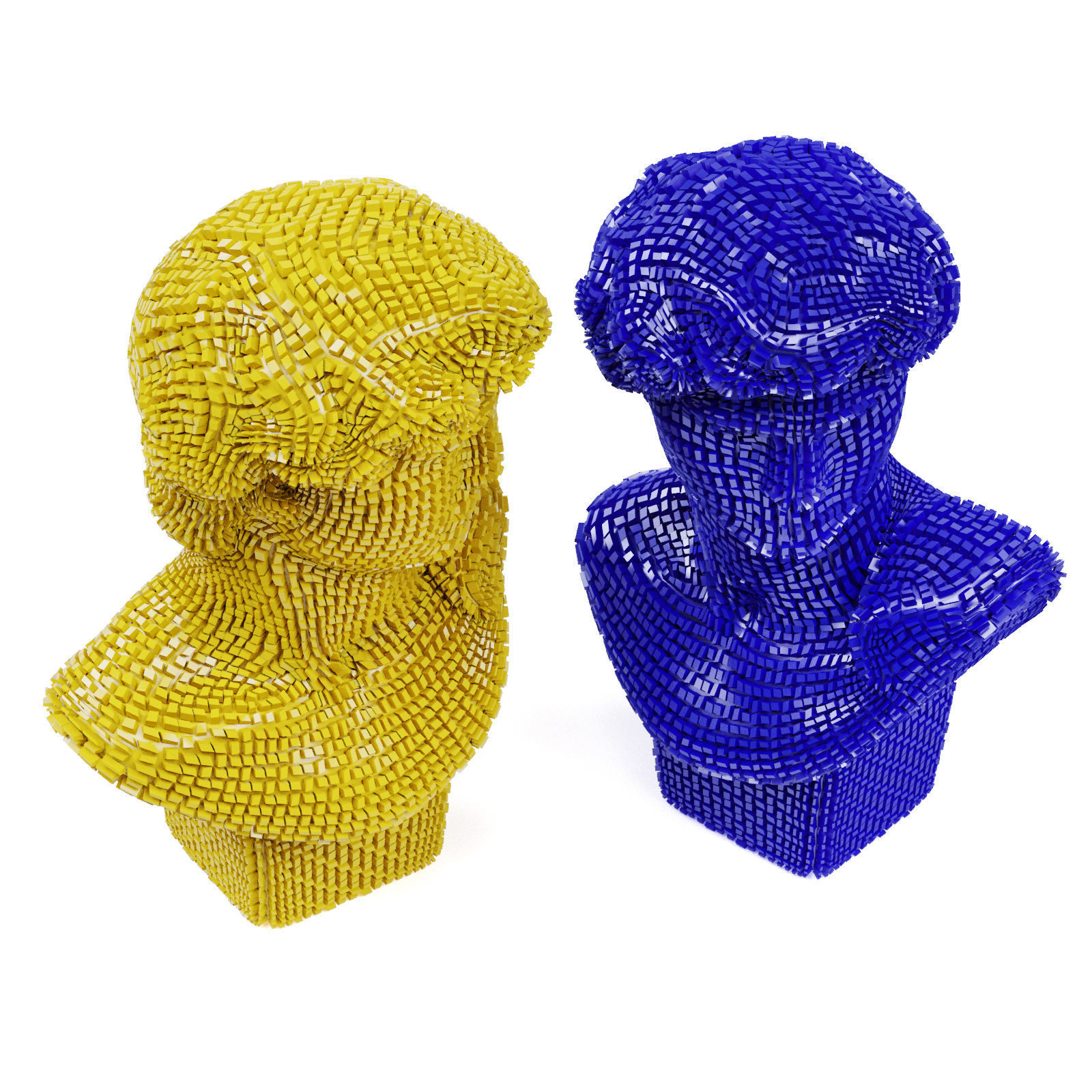 David Michelangelo bust patches 3D model_4