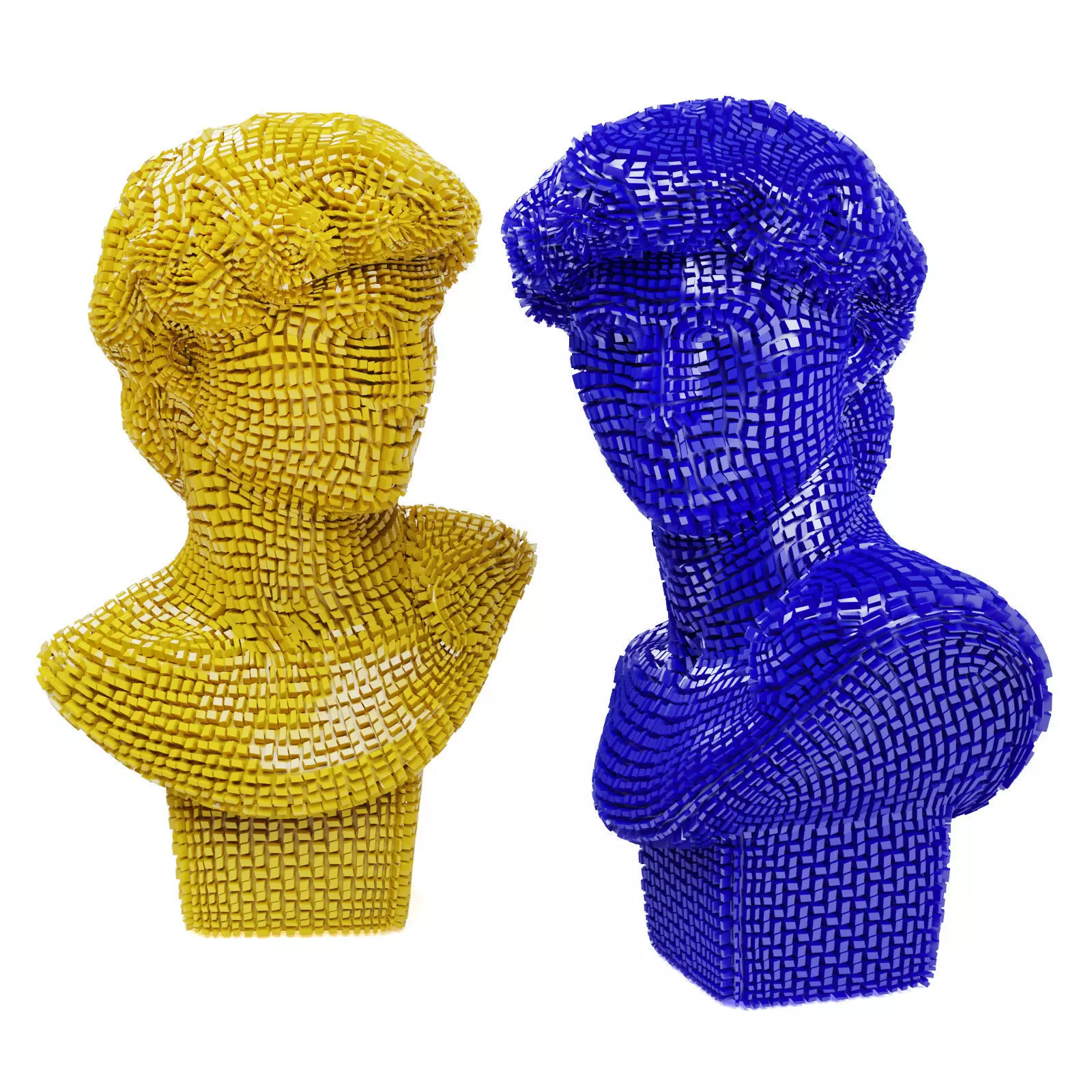 David Michelangelo bust patches 3D model_0