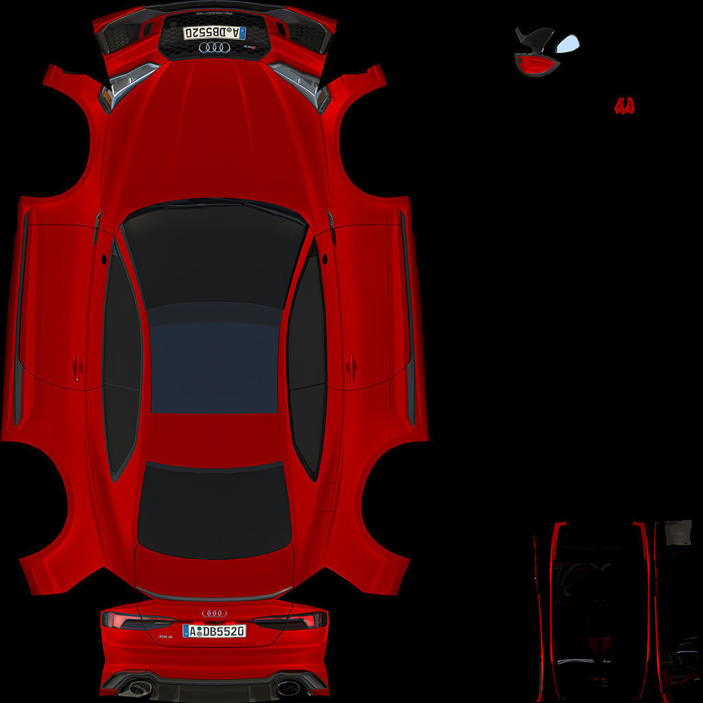 AUDI RS5 Ultra Low Poly - UE4 - UE5 Low-poly 3D model_10