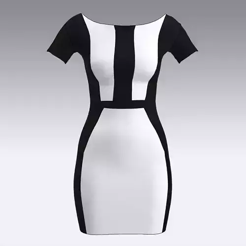 HOURGLASS DRESS BLACK AND WHITE