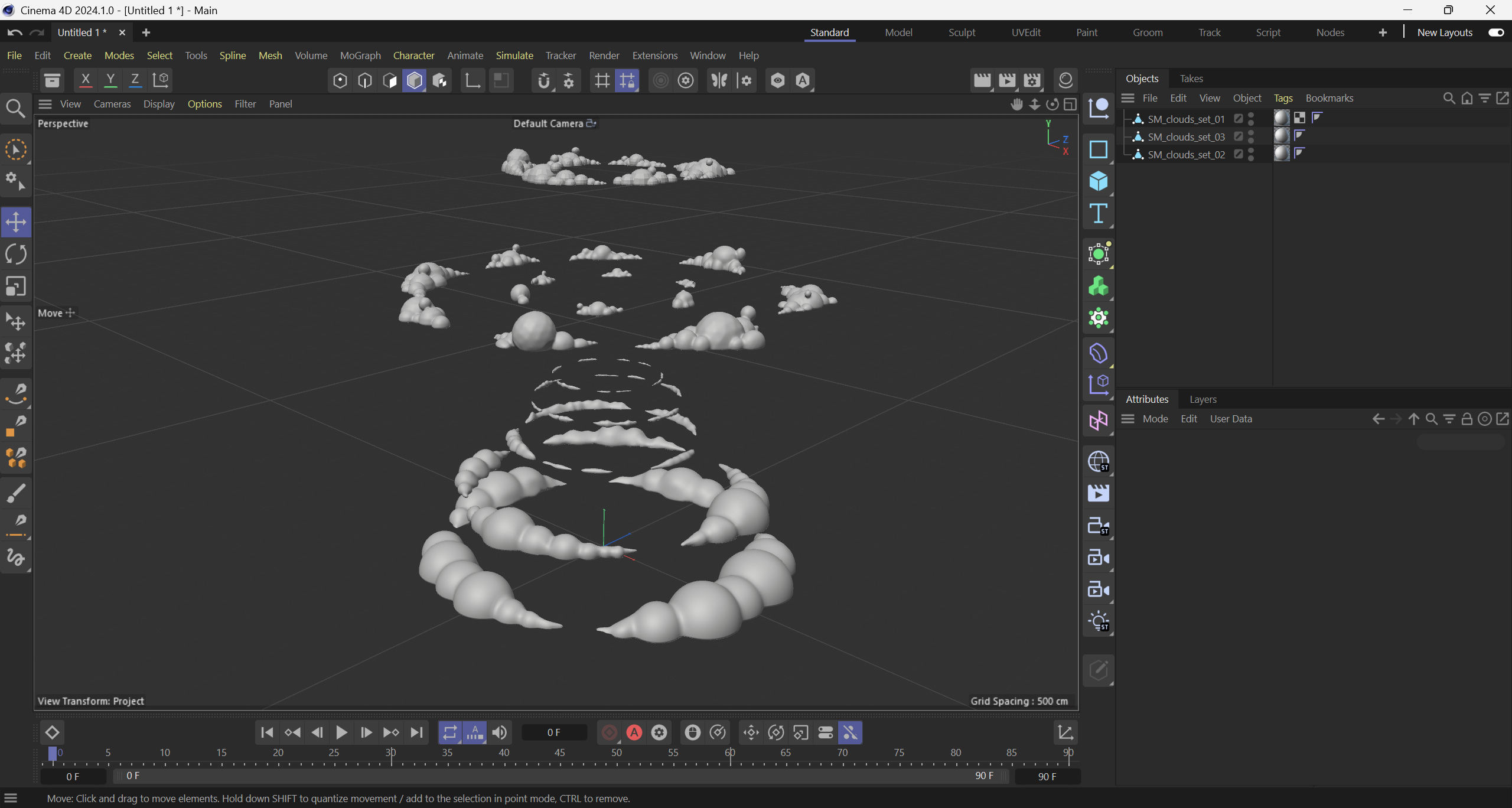 Cartoon Clouds Stylized Cloud Pack for 3D Environments 3 Sets Low-poly 3D model_23